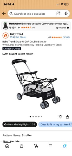 Snap double stroller for - snap-n-go,